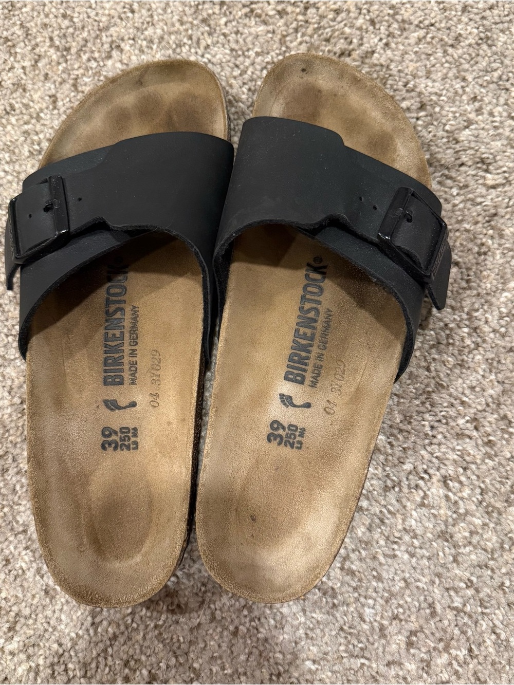 Birkenstock Black Single Strap Slide Sandals